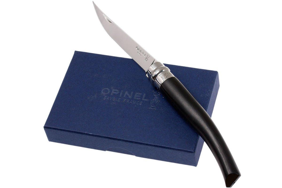 Opinel pocket knife No. 10 Slim Line, stainless steel, ebony ...