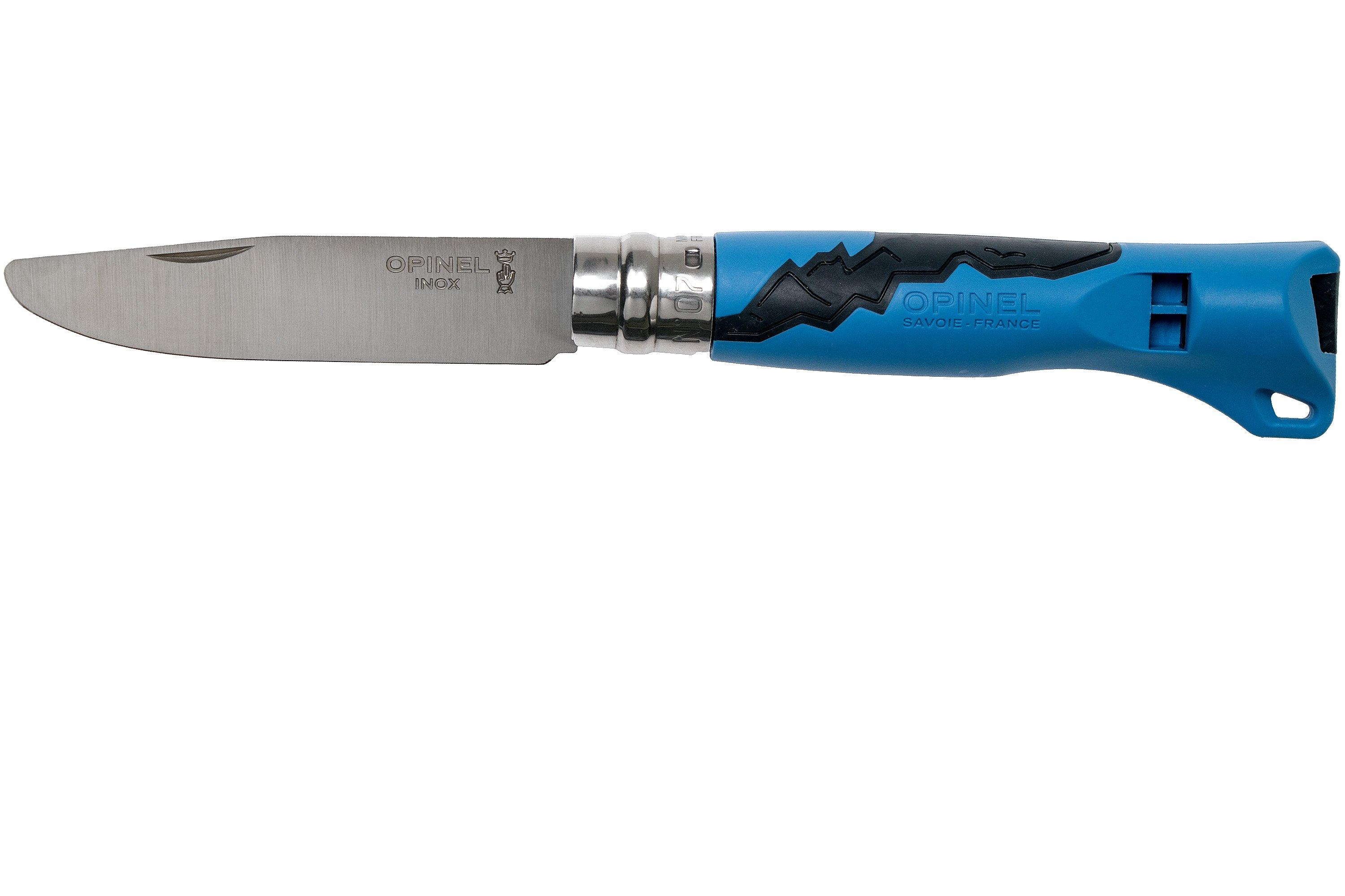  Opinel Outdoor Junior No. 07 Stainless Steel Folding Knife  with Safety Rounded Tip, Integrated Whistle, Made in France (Blue) : Sports  & Outdoors