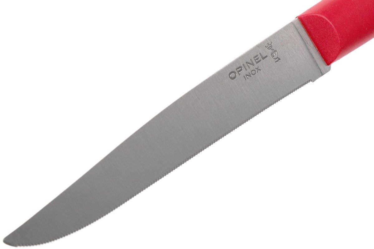 Opinel Bon Appétit+ table knife N°125, red, microserrated blade
