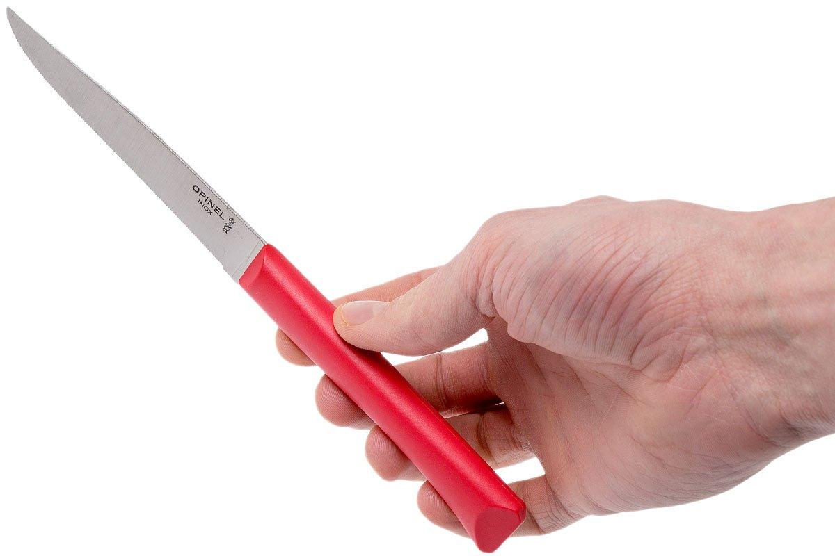 Opinel Bon Appétit+ table knife N°125, red, microserrated blade