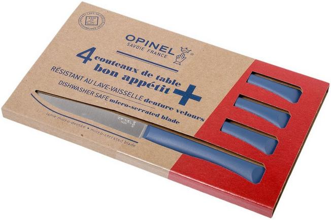Image for Opinel Bon Appetit+ table knives set of 4, blue, micro-serrated blade