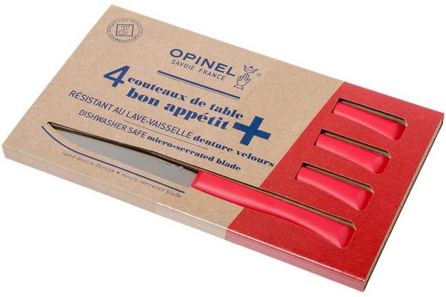 Image for Opinel Bon Appetit+ table knives set of 4, red, micro-serrated blade