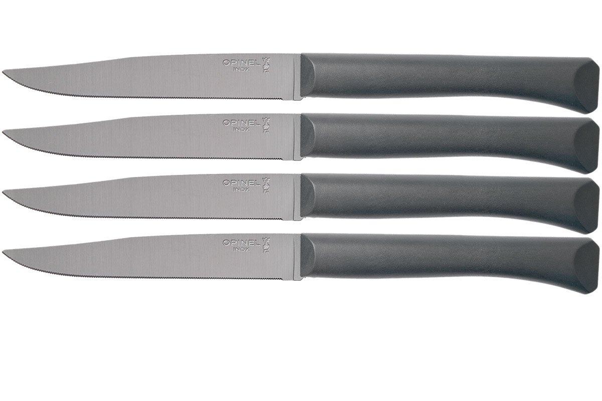 Opinel Bon Appetit+ table knives set of 4, anthracite, microserrated