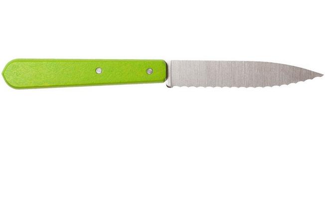 Opinel 113 couteau à éplucher , lame crantée - couleur vert