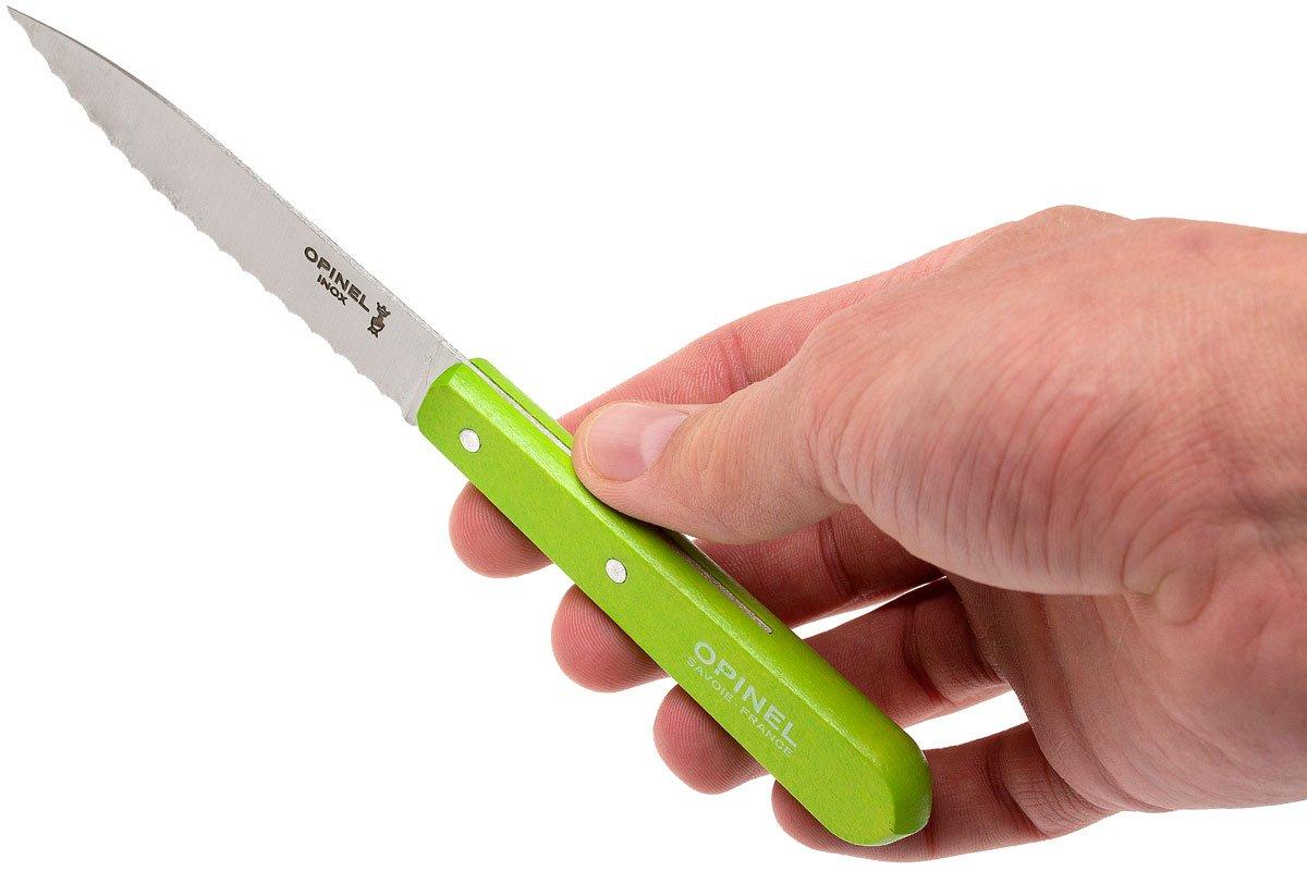 Opinel serrated peeling knife N°113, green Advantageously shopping at