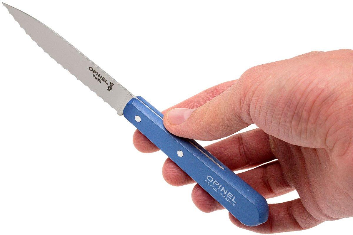 Opinel serrated peeling knife N°113, blue Advantageously shopping at