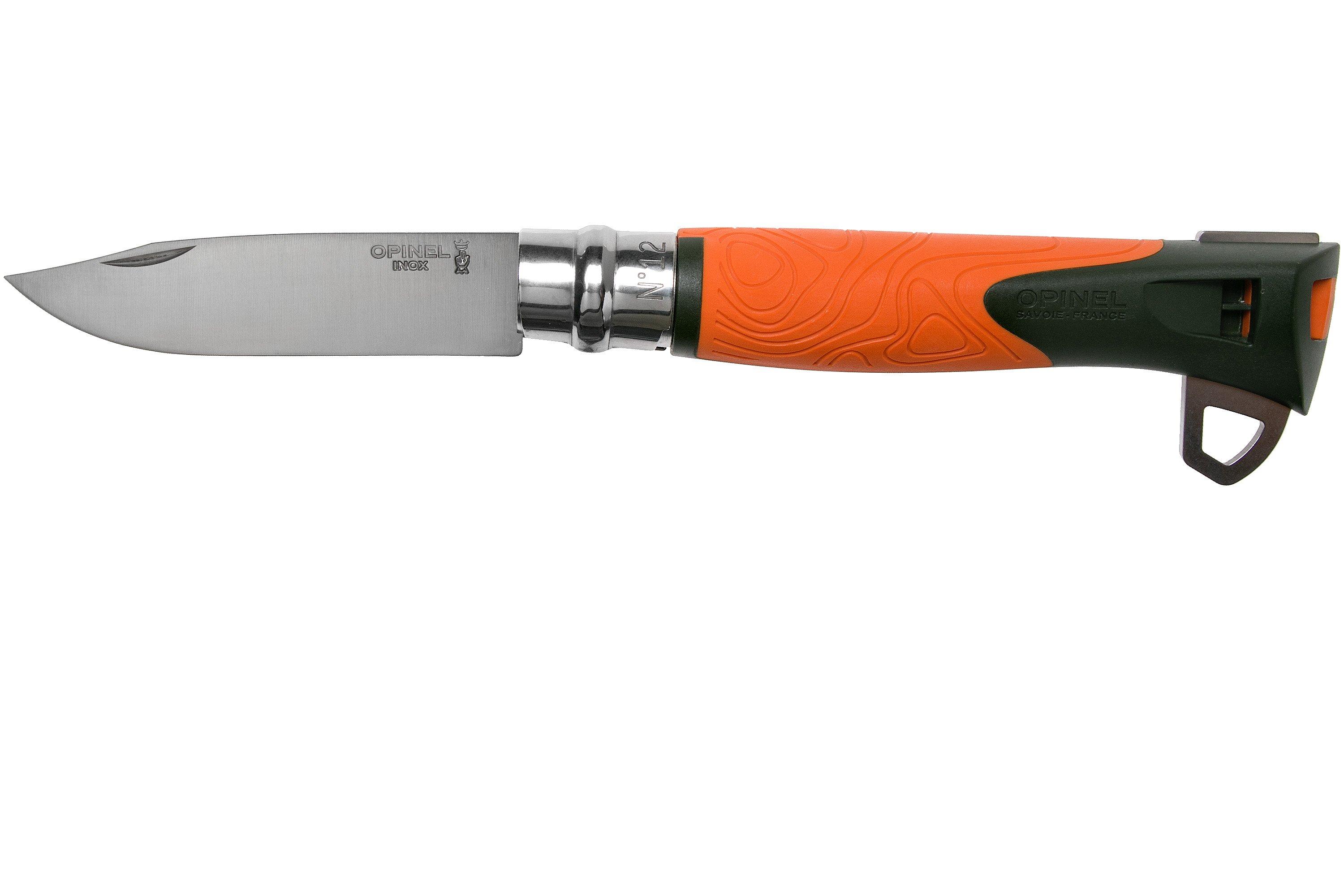 Opinel - No. 12 Explore Nature Bushcraft - Multipurpose Orange - Knife