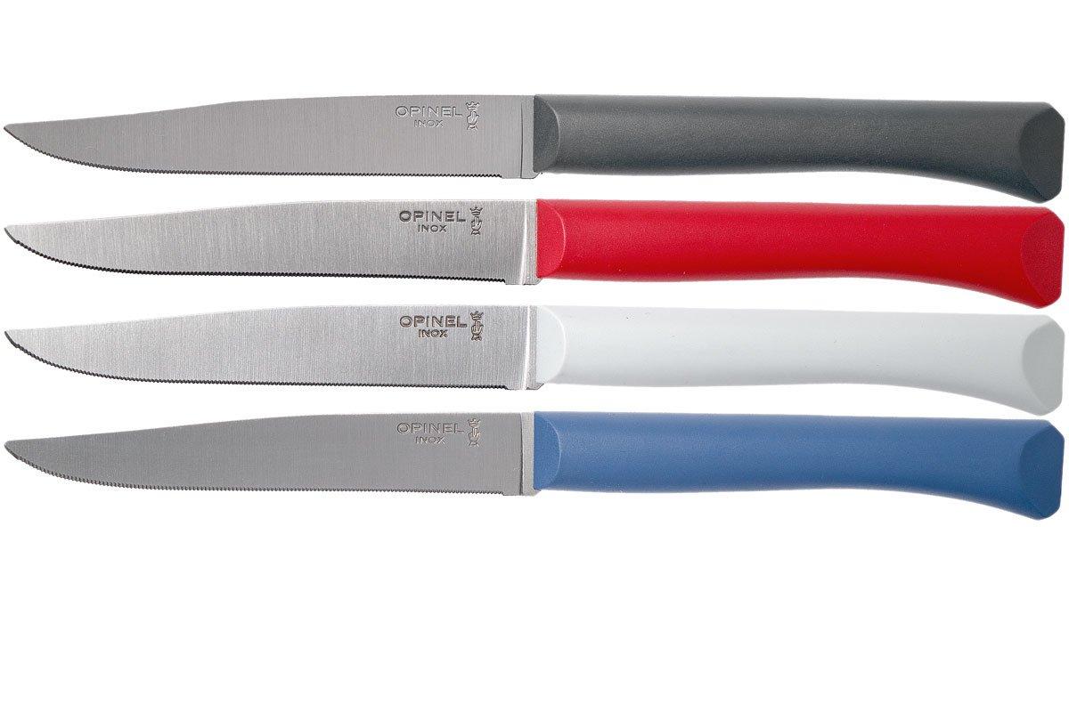 Opinel No. 125 PRO Tafelmesser 4er-Set – Klinge Aus Sandvik 12C27 Stahl, Spülmaschinengeeignet, 22 Cm Gesamtlänge