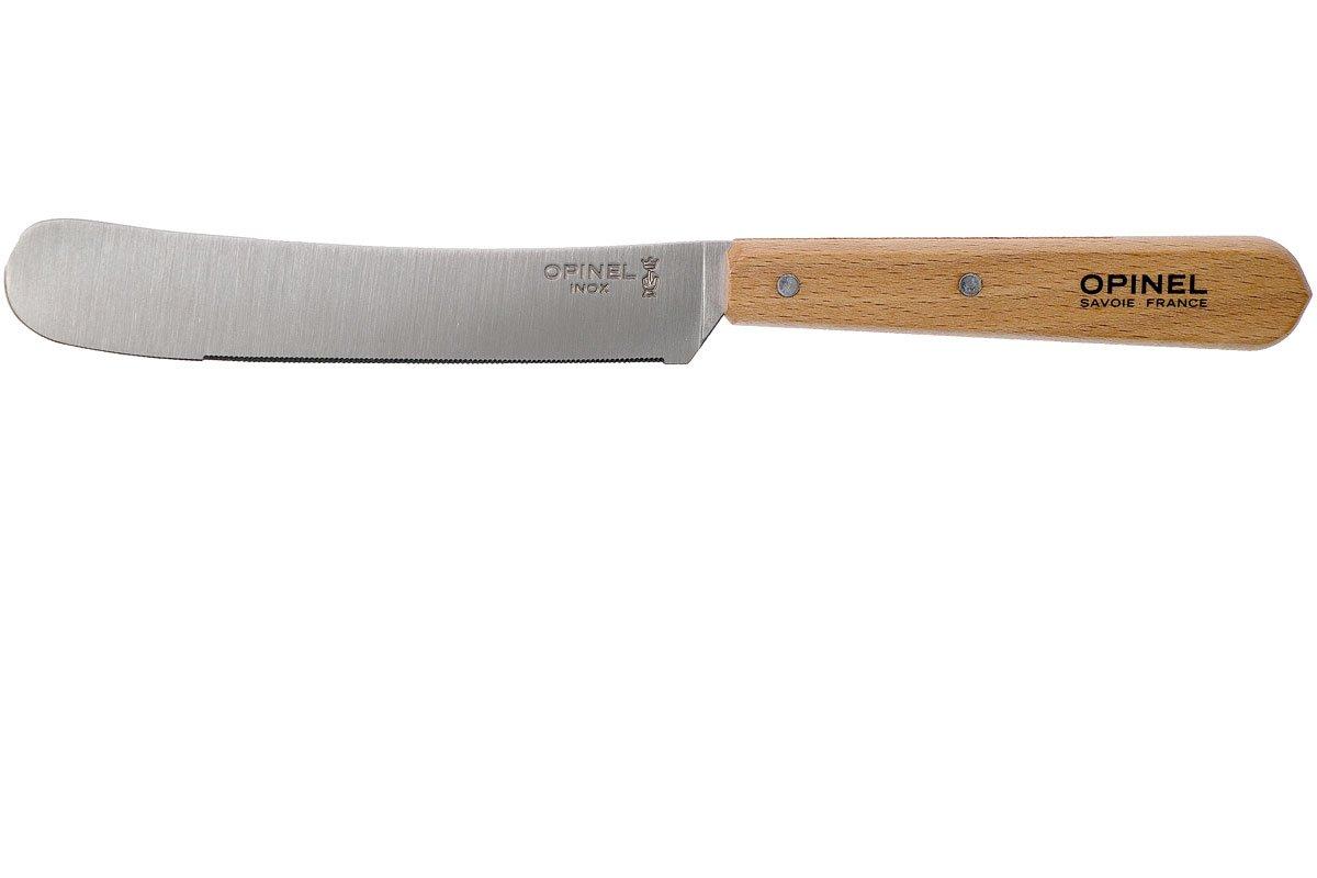 Petit couteau de cuisine dentelé avec manche en bois de hêtre