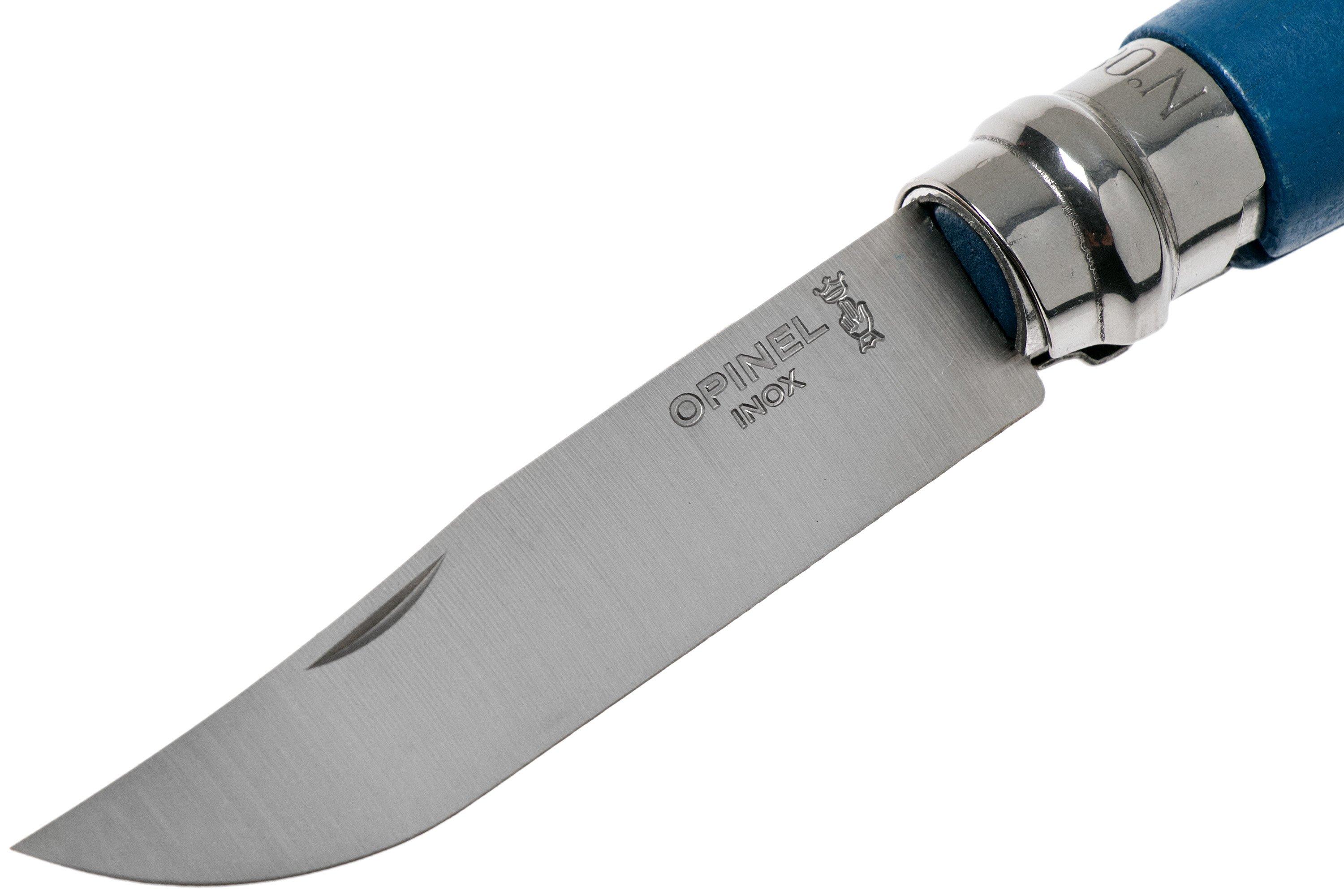 Opinel pocket knife No. 08RV Dark Blue, stainless steel, blade length 8