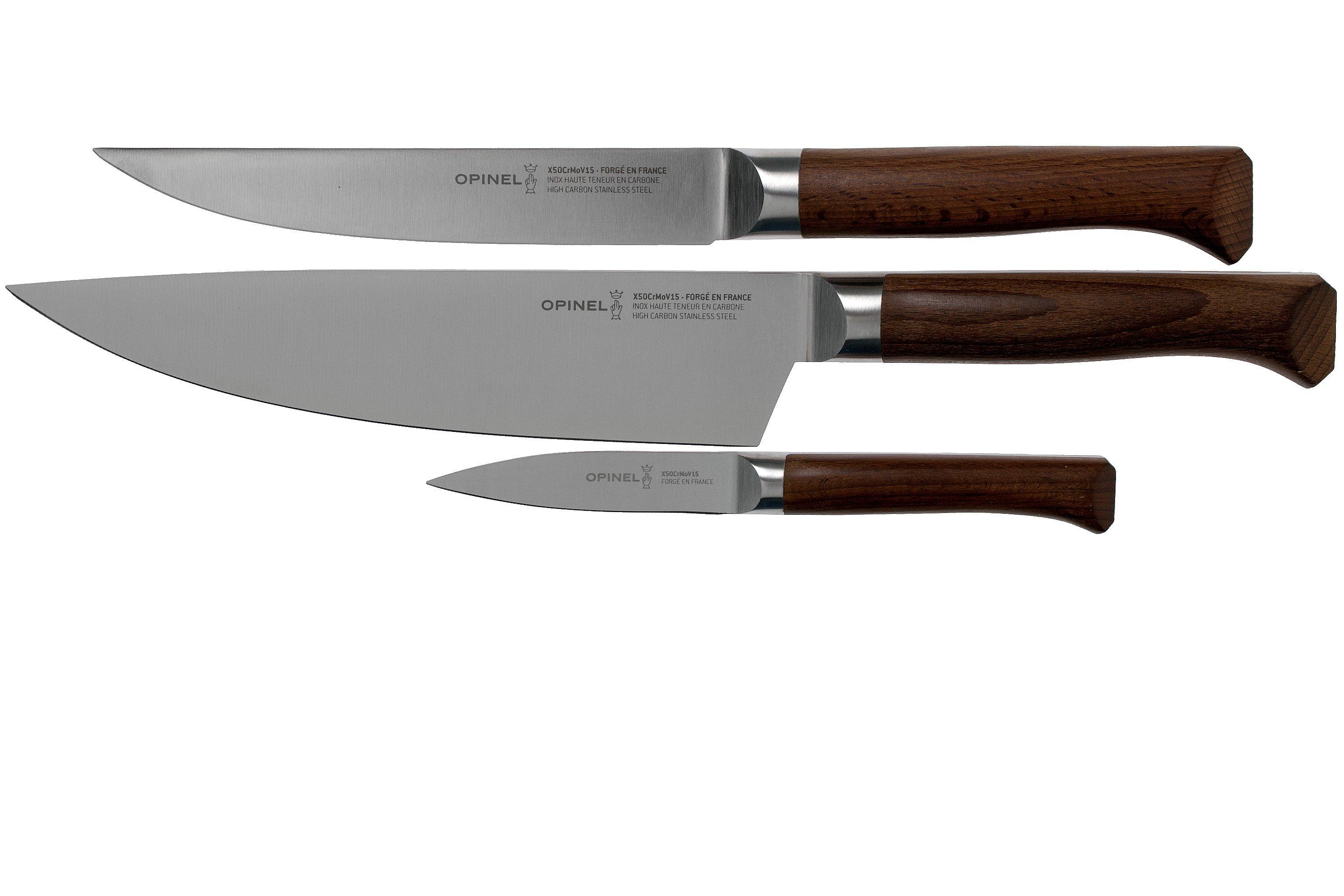 Opinel Les Forgés 1890 three-piece knife set, 002292