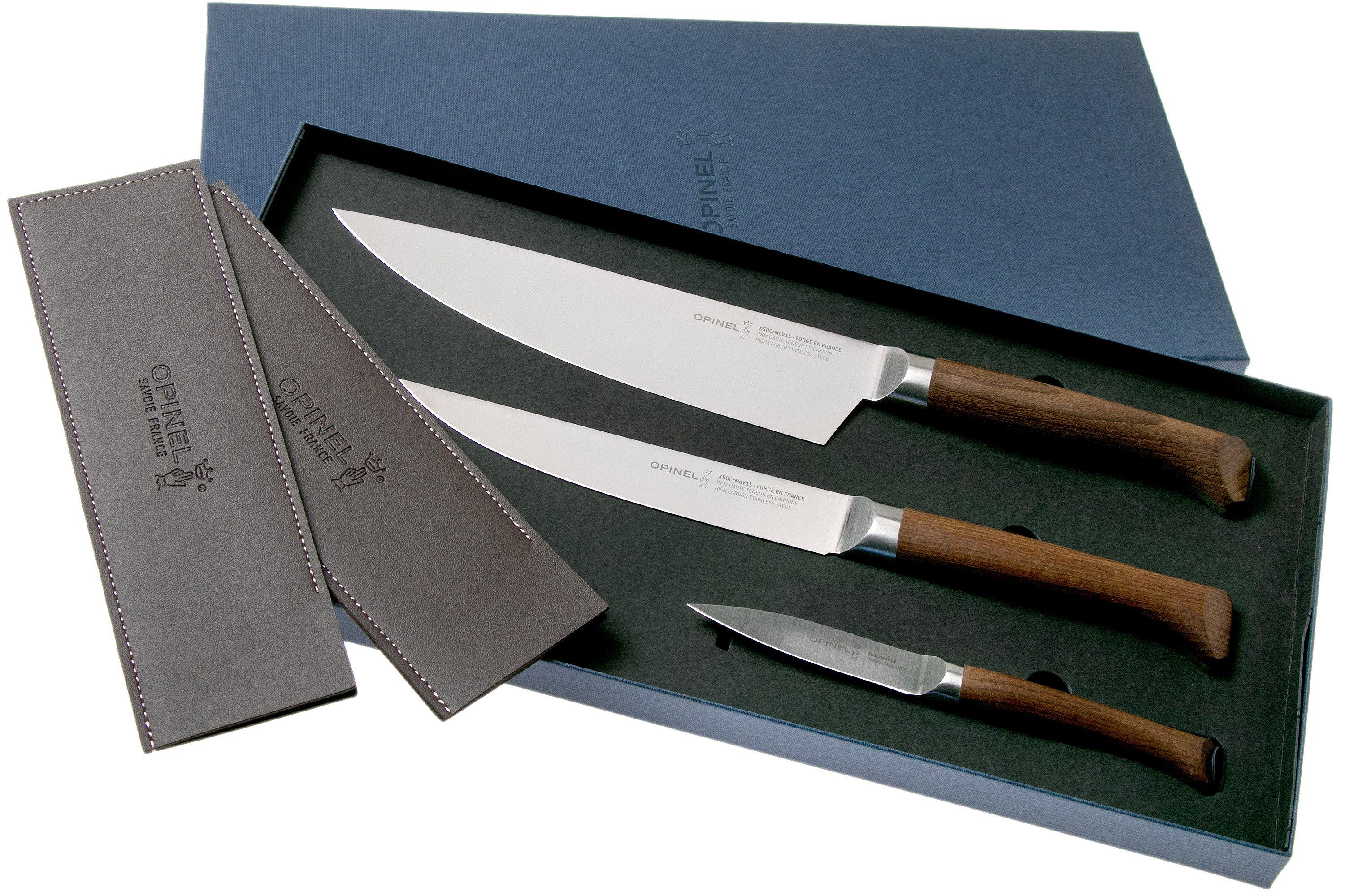Opinel Les Forgés 1890 three-piece knife set, 002292