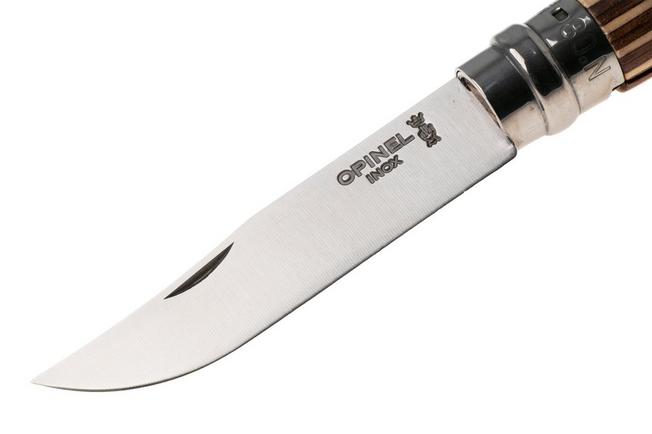 Afbeelding voor Opinel No. 08, 002388, Satin Stainless Steel, Brown Laminated Birch zakmes