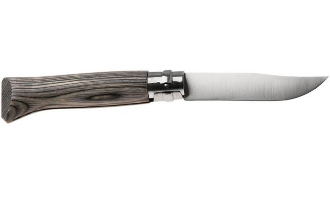 Afbeelding voor Opinel No. 08, 002389, Satin Stainless Steel, Grey Laminated Birch zakmes