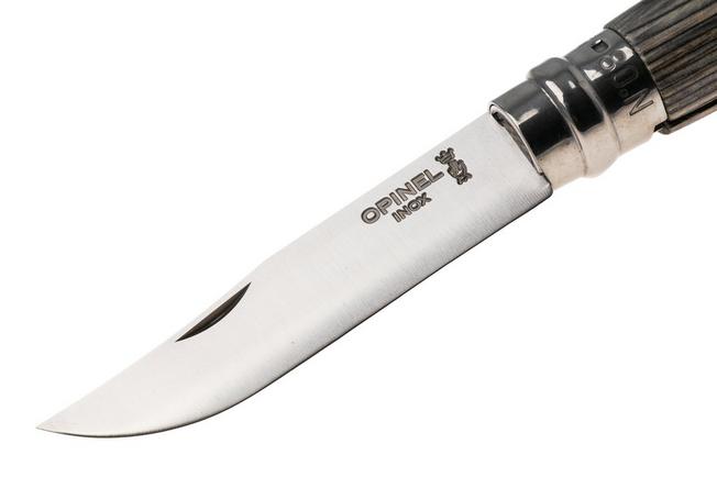 Afbeelding voor Opinel No. 08, 002389, Satin Stainless Steel, Grey Laminated Birch zakmes