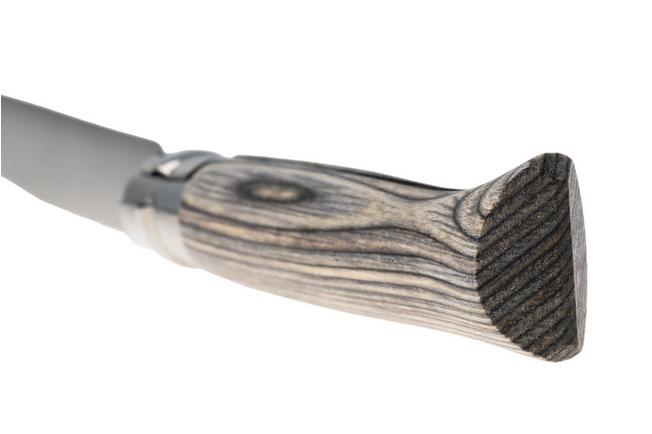 Afbeelding voor Opinel No. 08, 002389, Satin Stainless Steel, Grey Laminated Birch zakmes
