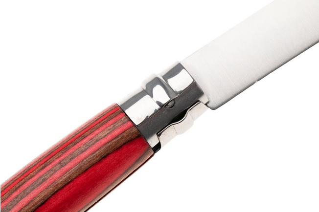 Afbeelding voor Opinel No. 08, 002390, Satin Stainless Steel, Red Laminated Birch zakmes