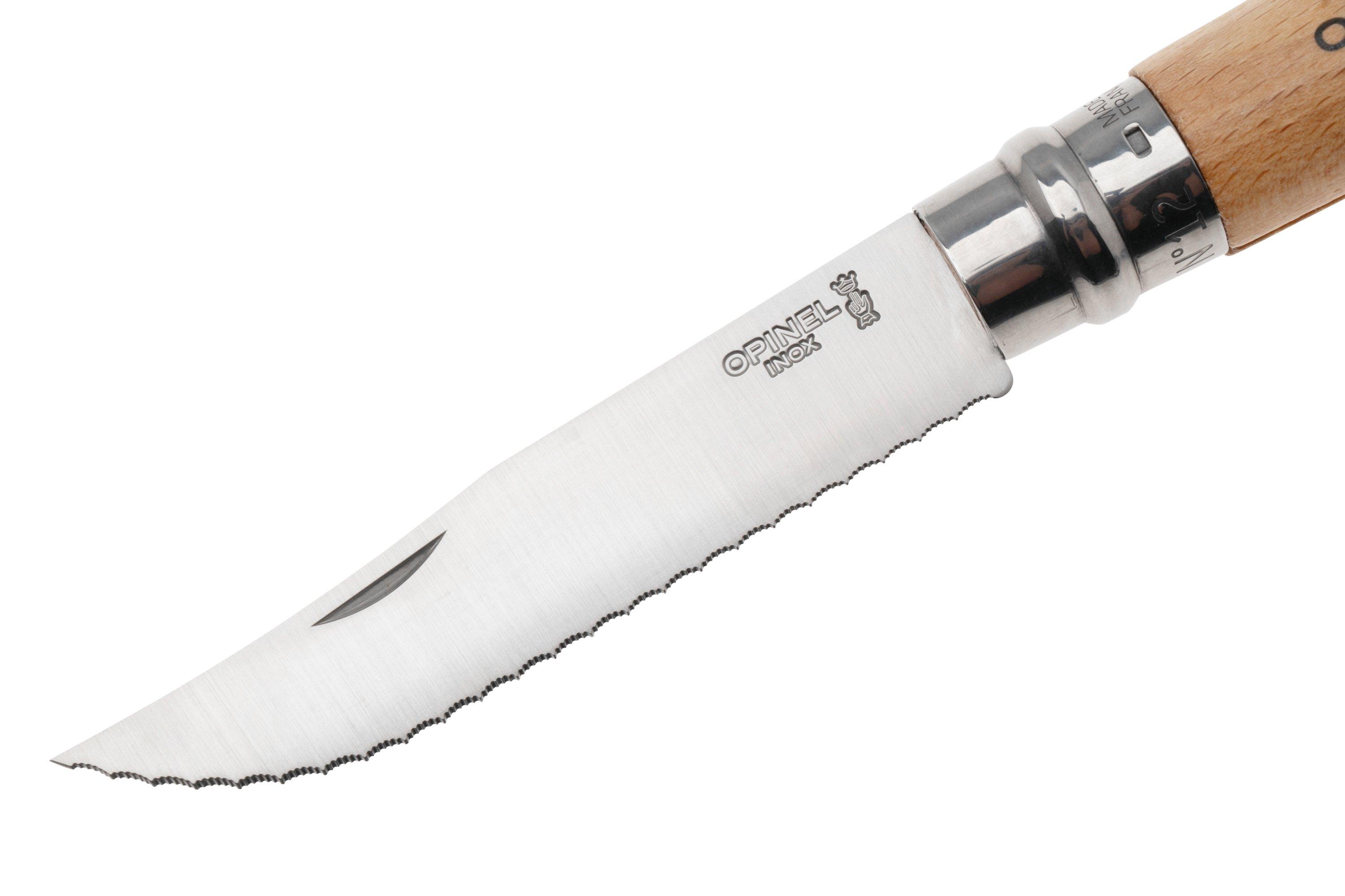 Opinel No. 12 002441 Beech Wood, serrated pocket knife Advantageously