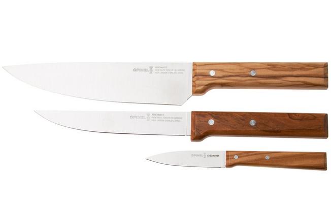 Afbeelding voor Opinel Trio Parrallèle Olive Wood, 002494, 3-delige messenset