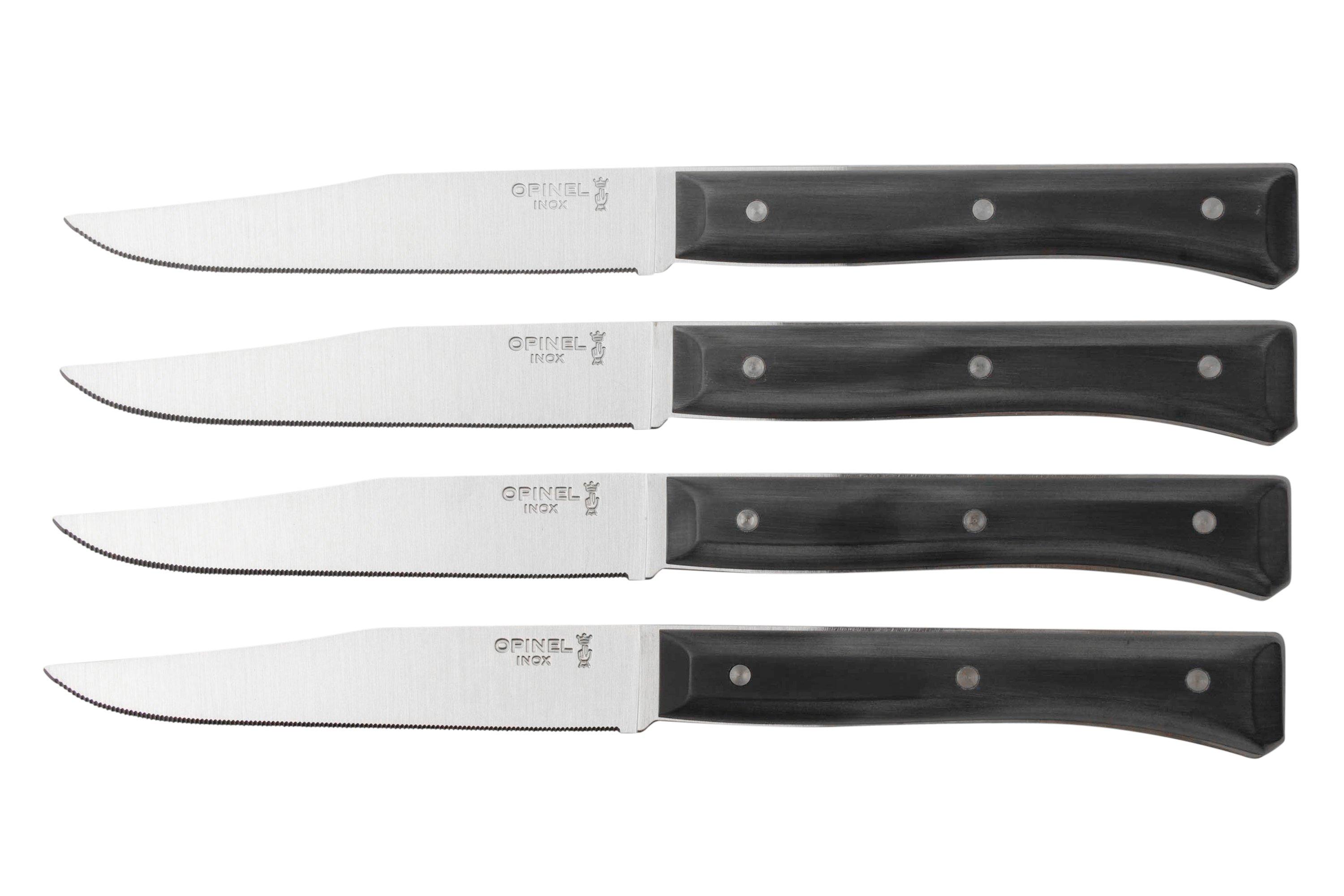 Opinel Facette Slate, microserrated table knife set 4 pieces