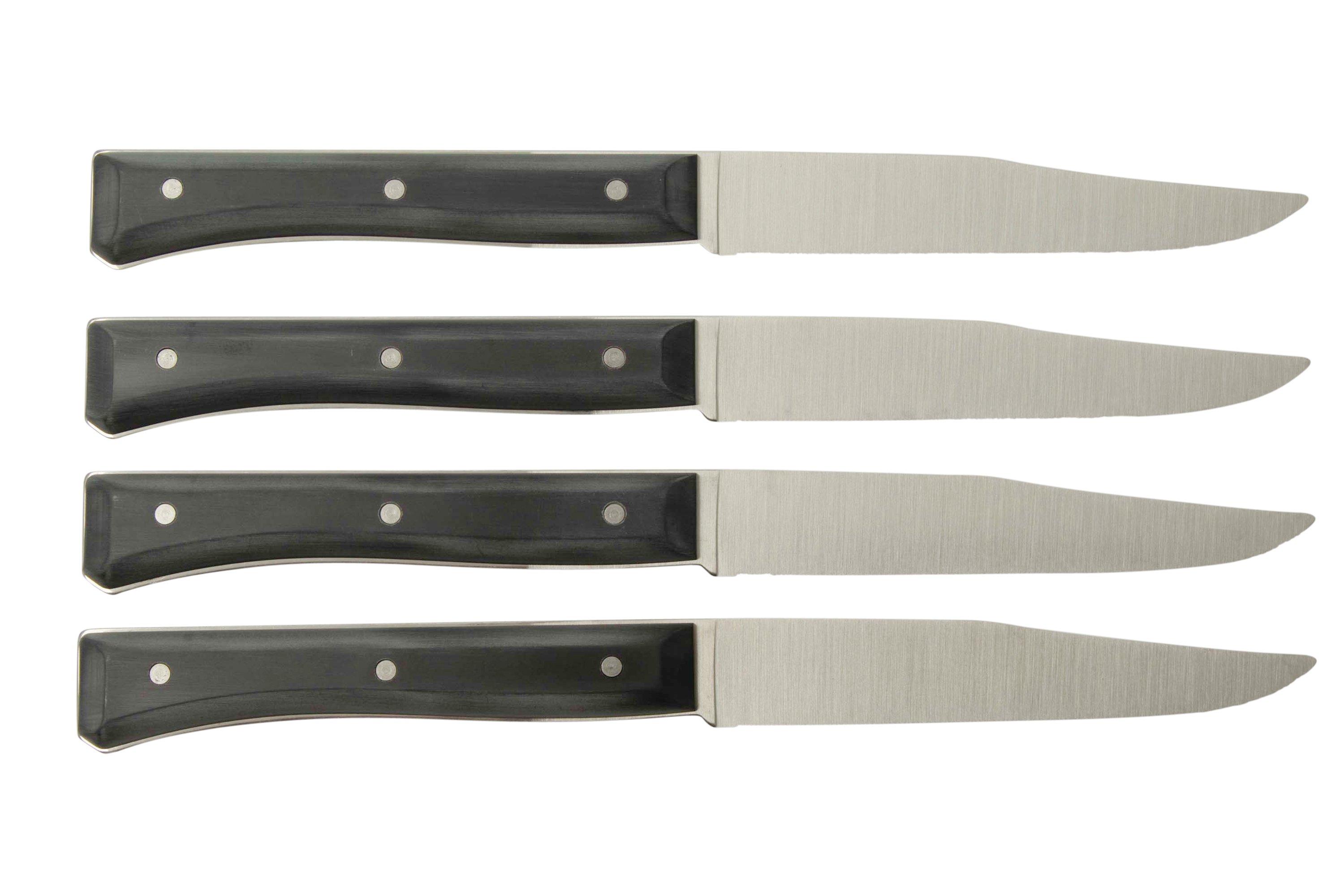 4-Piece Micro-Serrated Ceramic Steak Knife Set - Black/White