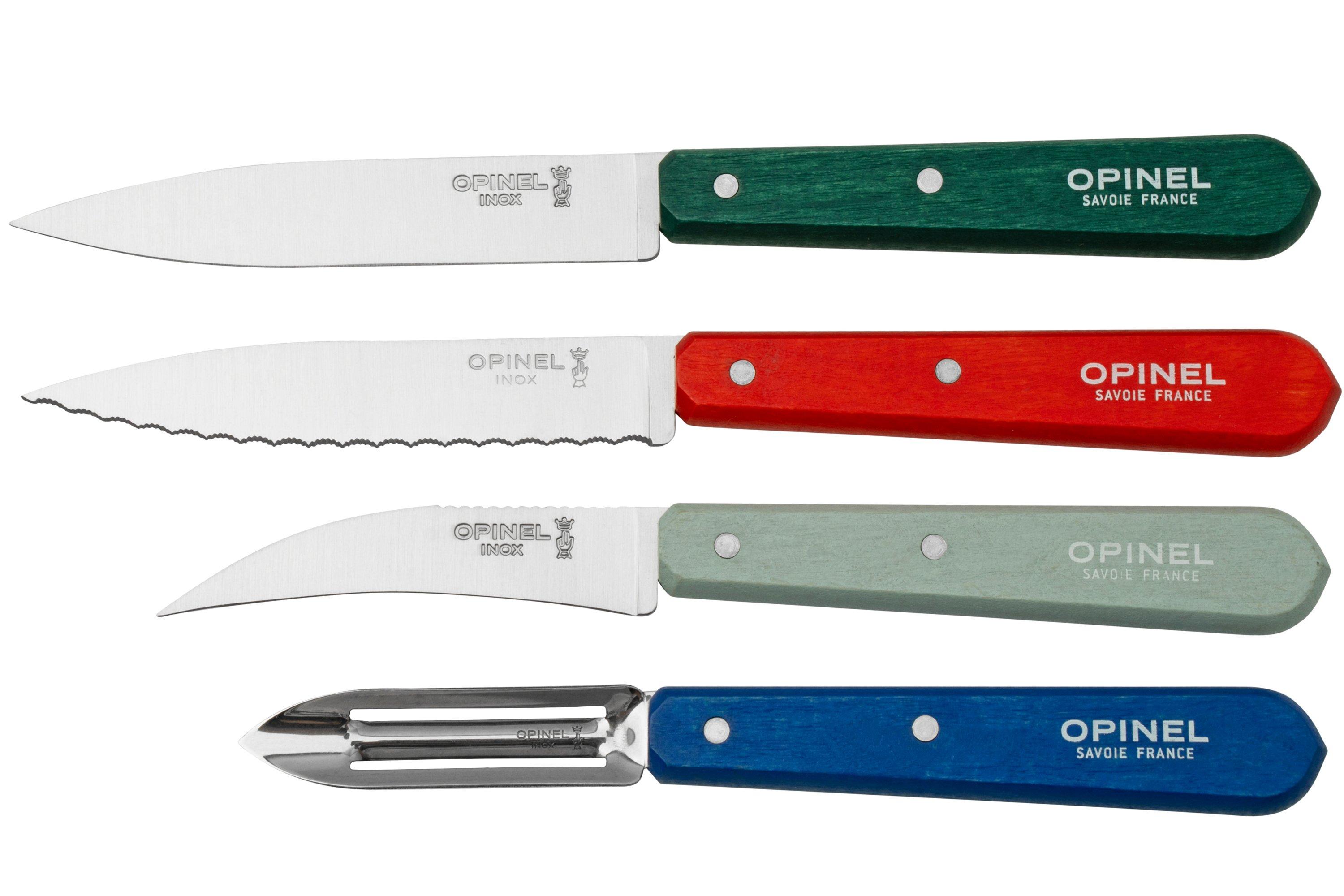 Opinel Les Essentiels Du Cuisinier 002576, 4piece peeling knife set