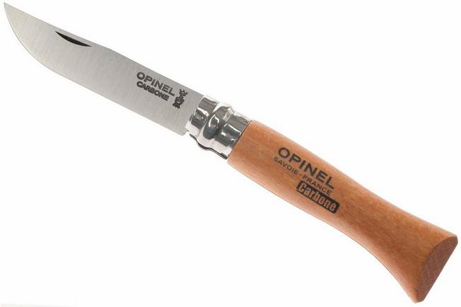 Opinel No. 06 pocket knife, carbon steel, blade length 7 cm