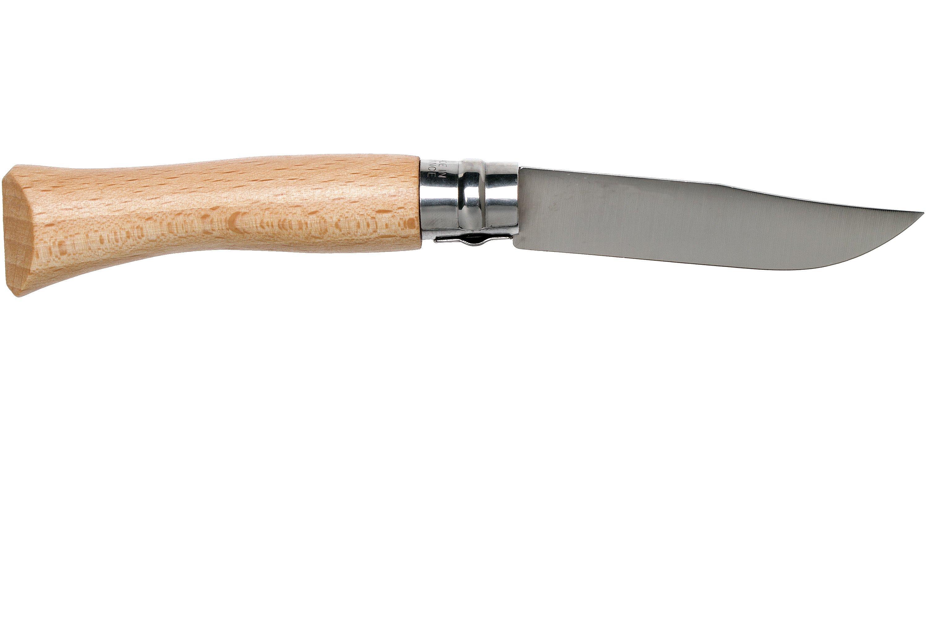 Couteau Opinel N°8 - Lame Acier Inoxydable 8.5cm, Manche Bois De Hêtre - Neuf