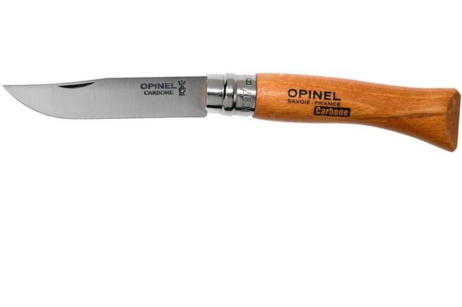 Opinel No. 07 coltello da tasca, acciaio al carbonio, lunghezza lama 8 cm