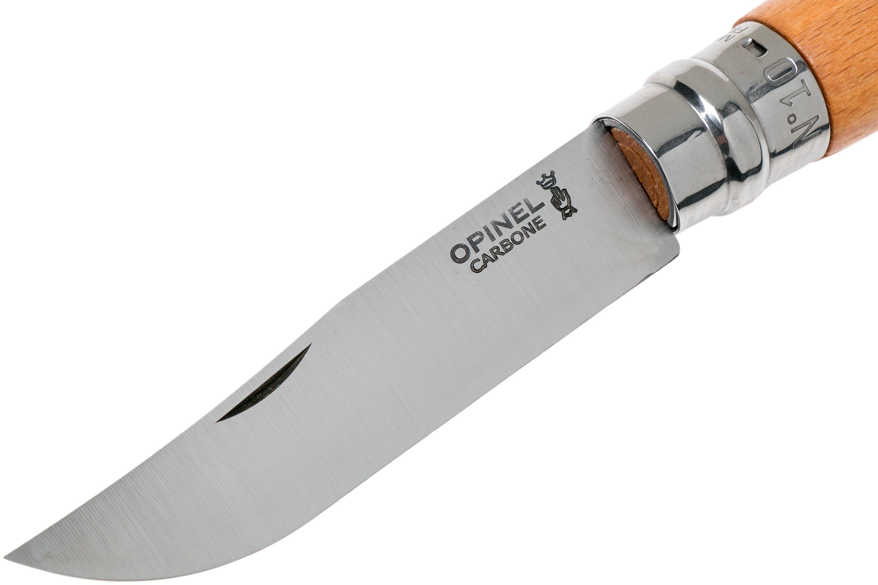 Couteau OPINEL n° 10 VRN, lame carbone, manche 13 cm hêtre