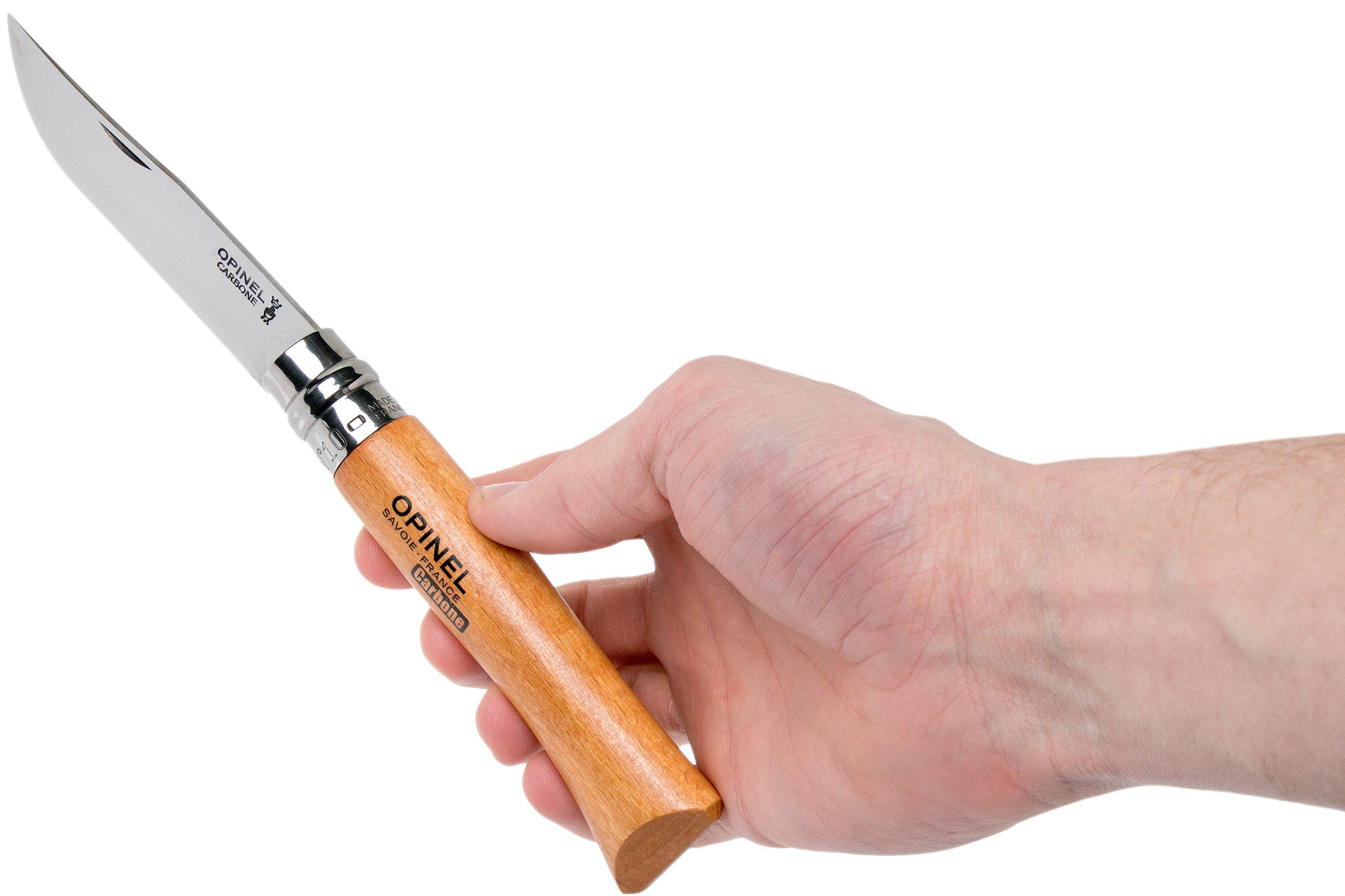 Opinel No. 10 pocket knife, carbon steel, blade length 10 cm