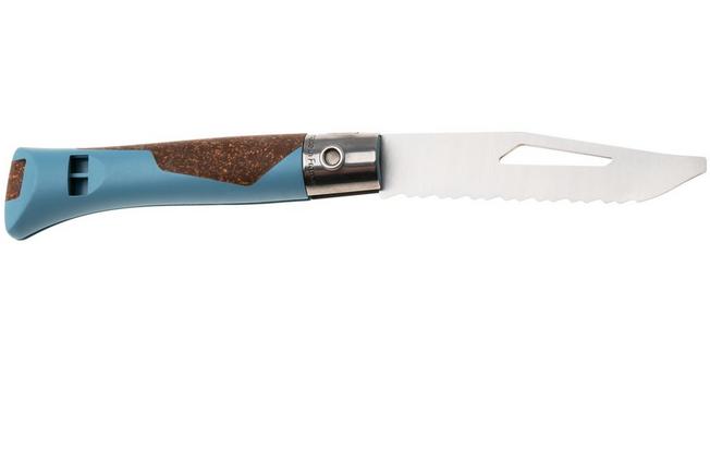Obraz dla Nóż składany Opinel Néo7 Alpine 3239, Made For The Elements, Satin Stainless Steel, Glacier Blue Polypropylene, Cork Inlay, ząbkowany