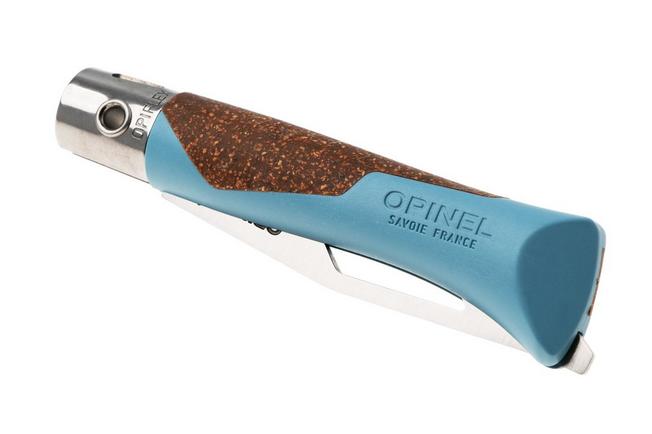 Obraz dla Nóż składany Opinel Néo7 Alpine 3239, Made For The Elements, Satin Stainless Steel, Glacier Blue Polypropylene, Cork Inlay, ząbkowany