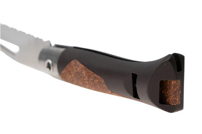 Afbeelding voor Opinel Néo7 Alpine 3240, Made For The Elements, Satin Stainless Steel, Dark Brown Polypropylene, Cork Inlay, serrated zakmes