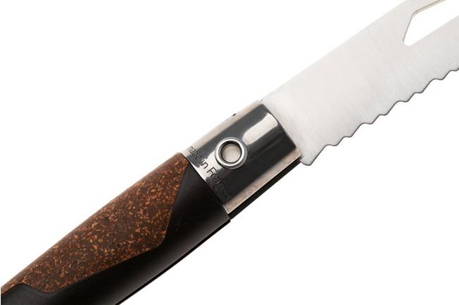 Afbeelding voor Opinel Néo7 Alpine 3240, Made For The Elements, Satin Stainless Steel, Dark Brown Polypropylene, Cork Inlay, serrated zakmes