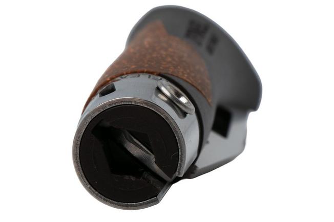 Afbeelding voor Opinel Néo7 Alpine 3240, Made For The Elements, Satin Stainless Steel, Dark Brown Polypropylene, Cork Inlay, serrated zakmes