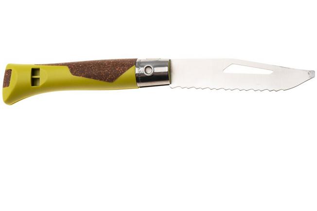 Obraz dla Nóż składany Opinel Néo7 Alpine 3241, Made For The Elements, Satin Stainless Steel, Linden Yellow Polypropylene, Cork Inlay, ząbkowany