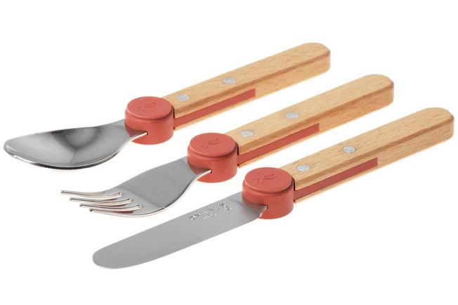 Afbeelding voor Opinel Le Petit Gourmet 3256 Coral Red, 3-delige kinderbestekset