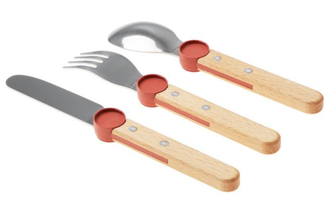 Afbeelding voor Opinel Le Petit Gourmet 3256 Coral Red, 3-delige kinderbestekset