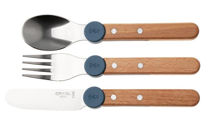 Afbeelding voor Opinel Le Petit Gourmet 3257 Rain Blue, 3-delige kinderbestekset