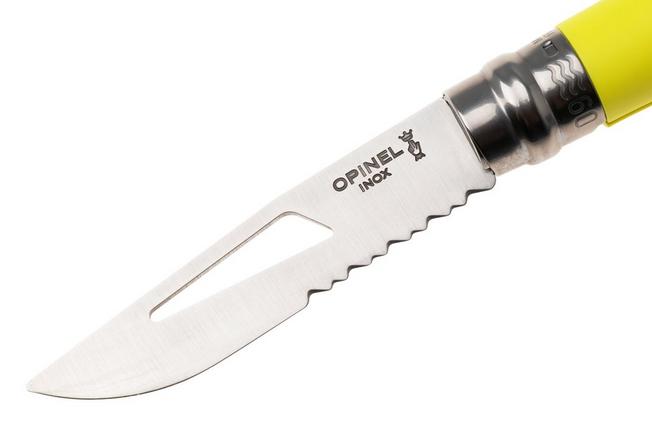 Immagine per Opinel No. 09 Ocean 3260, Made For The Elements, Satin Stainless Steel, Yellow Polyamide, coltello da marinaio parzialmente seghettato