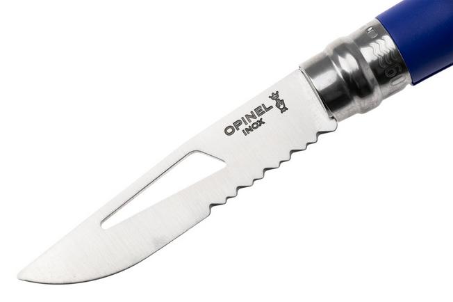 Image for Opinel No. 09 Ocean 3261, Made For The Elements, Satin Stainless Steel, Blue Polyamide, partially serrated sailing knife