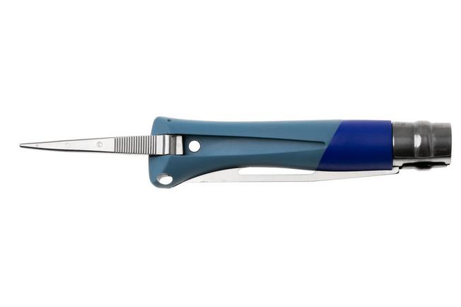 Image for Opinel No. 09 Ocean 3261, Made For The Elements, Satin Stainless Steel, Blue Polyamide, partially serrated sailing knife