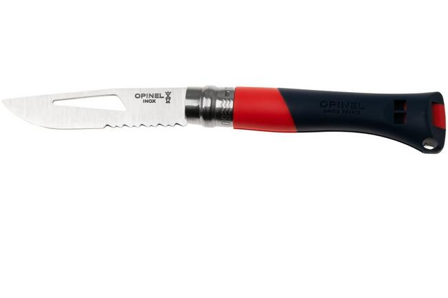 Immagine per Opinel No. 09 Ocean 3262, Made For The Elements, Satin Stainless Steel, Red Polyamide, pcoltello da marinaio parzialmente seghettato