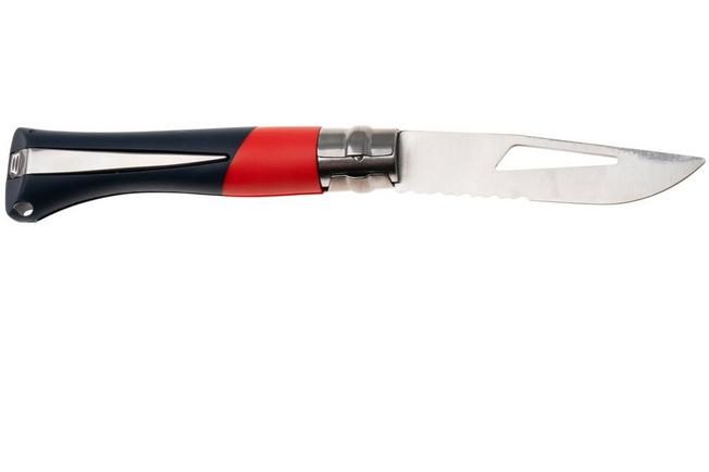 Immagine per Opinel No. 09 Ocean 3262, Made For The Elements, Satin Stainless Steel, Red Polyamide, pcoltello da marinaio parzialmente seghettato