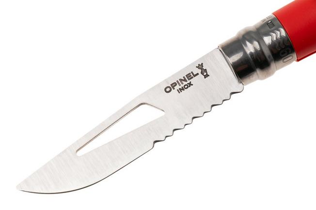 Immagine per Opinel No. 09 Ocean 3262, Made For The Elements, Satin Stainless Steel, Red Polyamide, pcoltello da marinaio parzialmente seghettato
