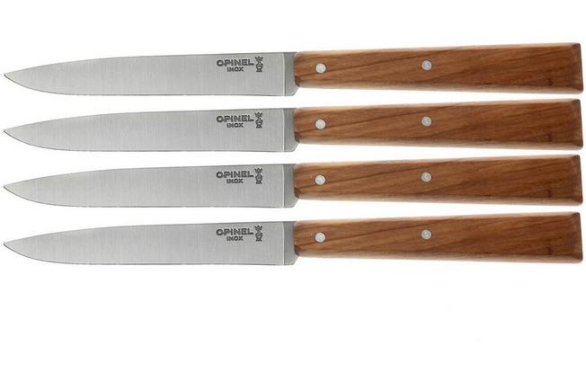 Opinel T001515, steak knife set, Esprit Sud, olive wood