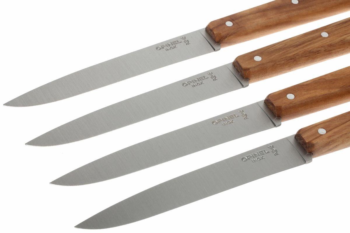 Opinel T001515, steak knife set, Esprit Sud, olive wood