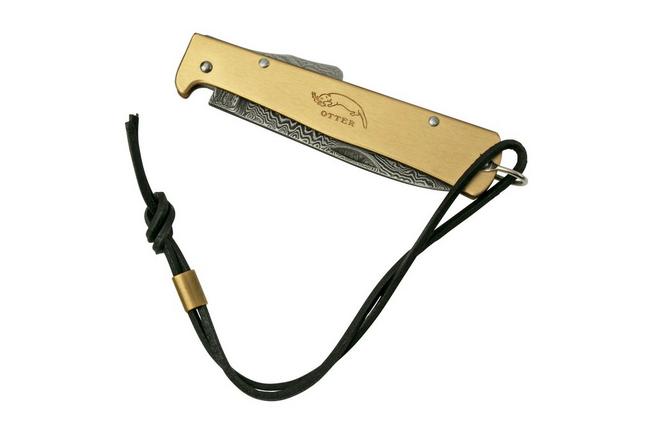 Otter Mercator 10-726 RG D Large Brass Damask Leather Strap, pocket knife