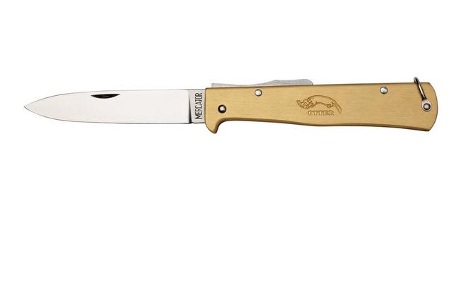 OTTER-Messer Small Mercator Brass Carbon Folding Knife - 10-701RG